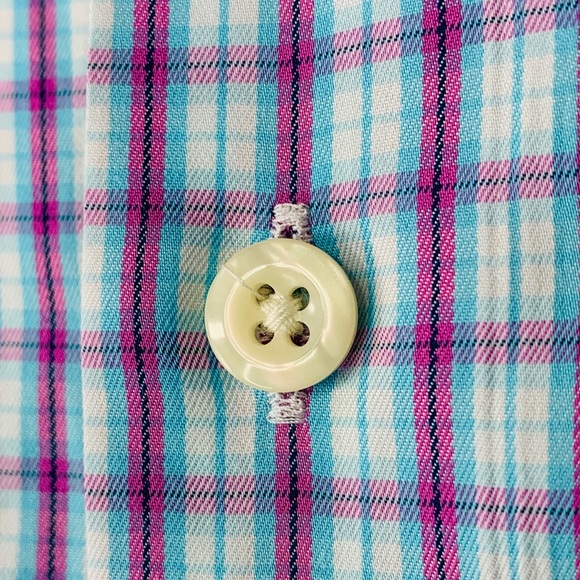 PETER MILLAR Men’s Large Short Sleeve Shirt Plaid Crown Soft - Picture 5 of 11